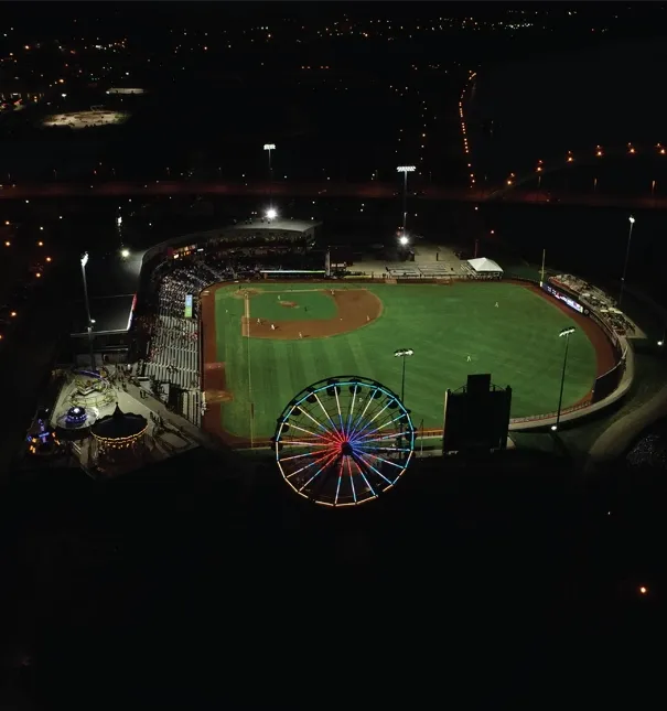 Ariel view of the Quad City Riverbandits field.